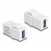 Delock Keystone modul USB 3.0 A samice > USB 3.0 A samice bílé (1:1)