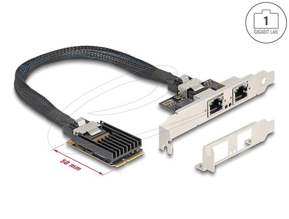 Delock Mini PCIe I/O PCIe plné velikosti 2 x RJ45 Gigabit LAN