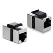 Delock Modul Keystone, spojka ze zásuvky RJ45 na zásuvku RJ45, Cat.6 stíněná, kovová, stříbrná / černá