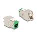 Delock Modul Keystone ze zásuvkového konektoru RJ45 na LSA Cat.6A, beznástrojový, zelený, sada 10 kusů