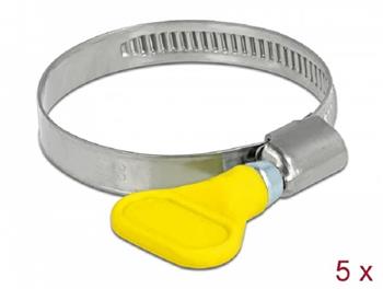 Delock Motýlková hadicová svěrka z nerez oceli 400 SS, 32 - 50 mm, 5 ks žlutá