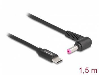 Delock Nabíjecí kabel pro laptop, ze zástrčky rozhraní USB Type-C™ na zástrčku HP 4,8 x 1,7 mm