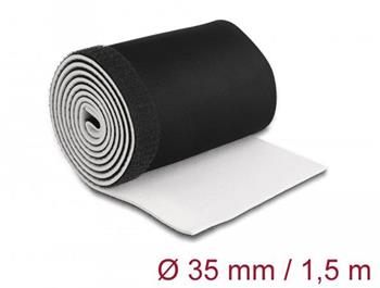 Delock Neoprenová manžeta kabelu pružná na suchý zip, 1,5 m x 135 mm, černá / bílá