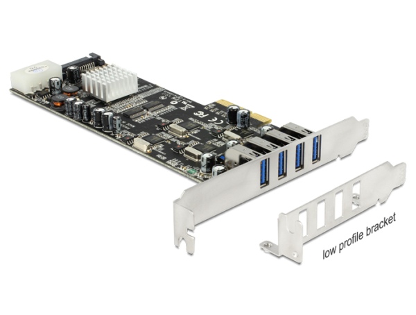 Delock PCI Express Karta > 4 x externí USB 3.0 Quad Channel