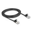 Delock Plochý patch kabel RJ45 zástrčka na zástrčku Cat.6A U/FTP 2 m, černý