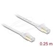 Delock Plochý spojovací kabel RJ45 Cat.8.1 U/FTP, až 40 Gbps, 0,25 m, bílý