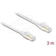 Delock Plochý spojovací kabel RJ45 Cat.8.1 U/FTP, až 40 Gbps, 3 m, bílý