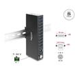 Delock Průmyslový rozbočovač ze 10 x USB 5 Gbps Typ-A s ochranou proti elektrostatickému výboji (ESD) až 8 kV a s montáž