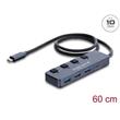 Delock Rozbočovač USB 10 Gbps se 3 x zásuvkami USB Typ-A a 1 x zásuvkou USB Type-C™ s vypínačem