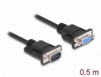Delock Sériový kabel rozhraní RS-232 D-Sub9, ze zásuvkového na zásuvkový, délky 0,5 m, null modem