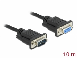 Delock Sériový kabel rozhraní RS-232 Sub-D9, ze zástrčkového na zásuvkový, délky 1 m, null modem