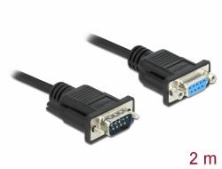 Delock Sériový kabel rozhraní RS-232 Sub-D9, ze zástrčkového na zásuvkový, délky 2 m, null modem