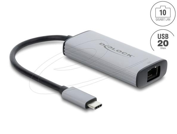 Delock Síťový adaptér USB Type-C™, 10 Gigabit LAN, 1 x RJ45