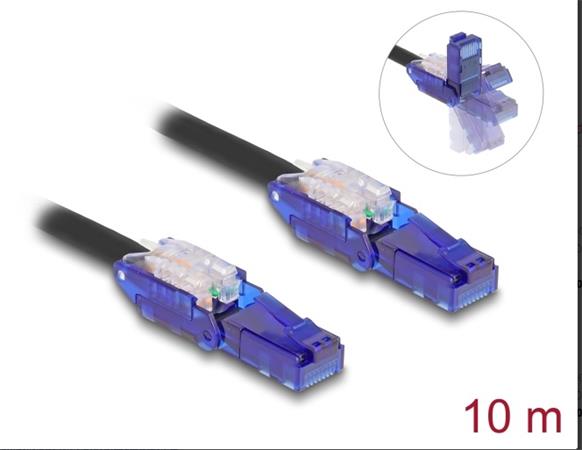 Delock Síťový kabel RJ45, Cat.6, UTP, s výklopnými zástrčkovými konektory (180°), 10 m