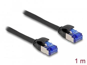 Delock Síťový kabel RJ45, Cat.6A, S/FTP, tenký, 1 m, černý