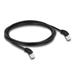 Delock Síťový kabel RJ45 Cat.6A S/FTP, zalomený nahoru o 45°, 2 m, černý