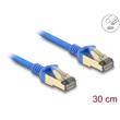 Delock Síťový kabel RJ45, Cat.8.1, F/FTP, tenký, 0,3 m, modrý