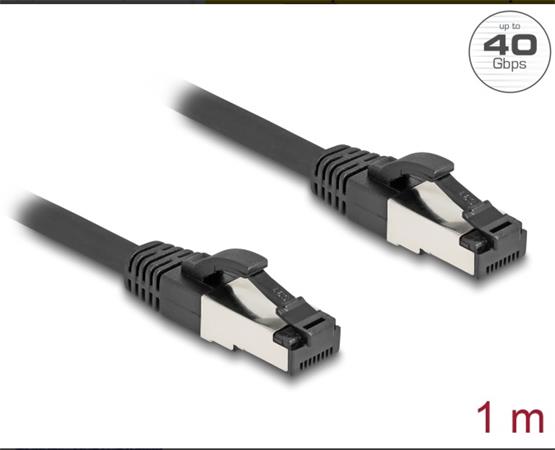 Delock Síťový kabel RJ45 Cat.8.1 S/FTP, délky 1 m, černá