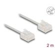 Delock Síťový kabel rozhraní RJ45 Cat.6, UTP Ultra Slim, 2 m, šedá s krátkými zástrčkami