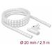 Delock Spirálová hadice se vtahovacím nástrojem 2,5 m x 20 mm, bílá