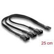 Delock Splitter kabelu ventilátoru, 1 x 4 piny, PWM, ze zásuvky na zástrčku + 2 x 4 pinovou zástrčku, s opleteným pláště