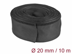 Delock Tkaninové opláštění s uzávěrem na suchý zip, 10 m x 20 mm, černé