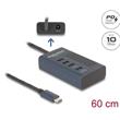 Delock USB 10 Gbps Hub se 4 porty USB Type-C™, z nichž 3 x datové porty a 1 x datový port s napájecím výkonem až 20 W