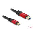 Delock USB 10 Gbps kabel USB Typ-A samec na USB Type-C™ samec 1 m červený kovový