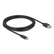 Delock USB 2.0 kabel USB Type-C samec na EASY USB Type-A samice 3 m, černý