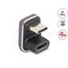 Delock USB-C adaptér 180° úhel 40 Gb/s PD 3.1 240 W samec na samici ve tvaru U 8K 60 Hz kovový