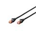 Digitus Patch Cable, S-FTP, CAT 6, AWG 27/7, LSOH, Měď, černý 1m