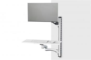 DIGITUS Pracovní stanice (monitor, klávesnice, myš) Nástěnný držák 32", 8 kg, VESA 75x75/100x100, bílá/černá