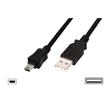 Digitus Připojovací kabel USB 2.0, typ A - mini B (5pin) M/M, 3,0 m, kompatibilní s USB 2.0, bl