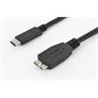Digitus Připojovací kabel USB typu C, typ C na micro B M/M, 1,0 m, 3A, 5 GB, verze 3.0, bl