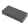 Digitus USB 3.0 HUB, 7 Port, Industrial, Metal incl. PSU 15-kV ESD, Table, Wall, DIN Rail mount