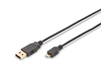 Ednet USB 2.0 propojovací kabel, type A - micro B M/M, 1.0m, USB 2.0 conform, UL, gold, bl