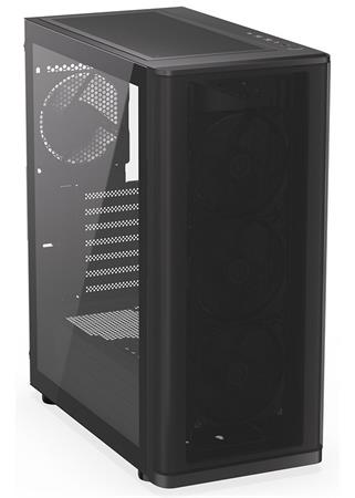 Endorfy Ventum 400 Air,Skříň, Middle tower, bez zdroje, 4× 120mm ventilátor, 2× USB 3.0, 1× USB-C, tvrzené sklo, mesh panel,černá