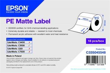 EPSON PE Matte Label - Die-cut Roll: 102mm x 76mm, 365 labels