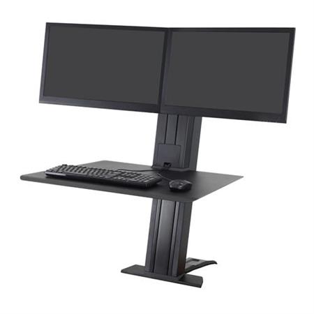 ERGOTRON WorkFit-SR, Dual Monitor, Sit-Stand Desktop Workstation (black), stolní