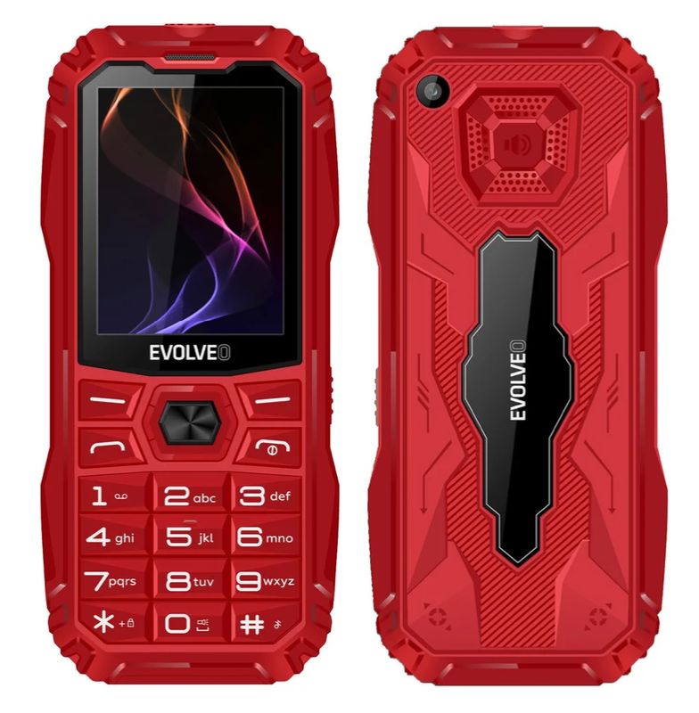 EVOLVEO MaxPhone A1, tlačítkový Dual SIM telefon, červený