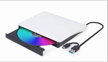 Gembird DVD-RW vypalovačka, externí, USB, černo-bílá