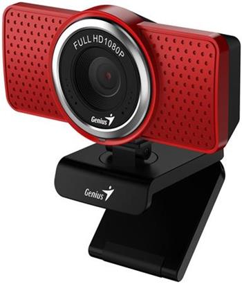 Genius ECam 8000, Webkamera, Full HD 1080p, mikrofon, USB-C, USB-A, červená