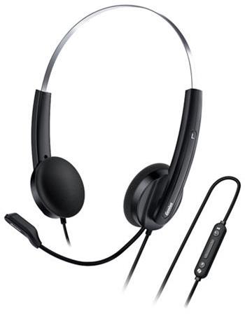 Genius HS-220U AI, Headset, náhlavní, drátový, s mikrofonem, ovládání hlasitosti
