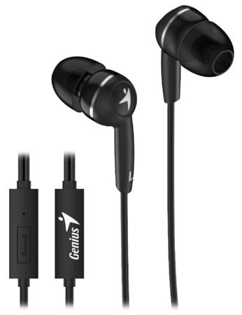 Genius HS-M320 černý, Headset, drátový, do uší, mikrofon, 3,5mm jack 4 pin, černý