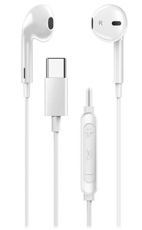 Genius HS-M365 bílý, Headset, drátový, do uší, mikrofon, ovládání hlasitosti, USB-C, bílý