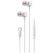 Genius HS-M368,Headset, drátový, do uší, mikrofon, ovládání hlasitosti, USB-C, bílá