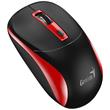 Genius NX-7123 Myš, bezdrátová, optická, 1200DPI, 4 tlačítka, Copilot, 2,4GHz, USB-A, 1× AA baterie, černo-červená