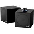 Genius SP-HF300U, Reproduktory, 2.0, 4W RMS, USB-A, USB-C, 2" měniče, dřevěné, ovládání hlasitosti, černé