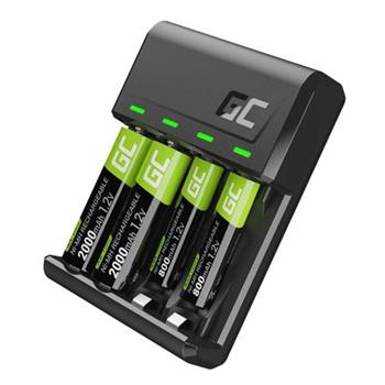 Green Cell GC VitalCharger set a dobíjecí baterie NiMH 2x AA 2000mAh 2x AAA 800mAh