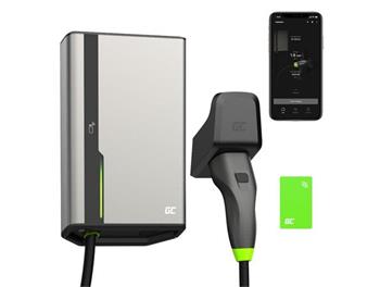 Green Cell HabuDen Wallbox 22kW 32A 7.5m NFC Cable Type 2 Smart EV Charging Station with GC App Bluetooth WiFi